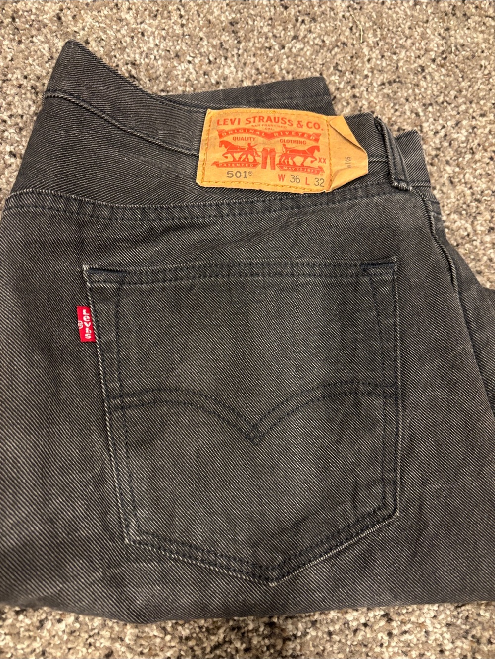Levi's 501 Men's Charcoal Gray Straight Jeans